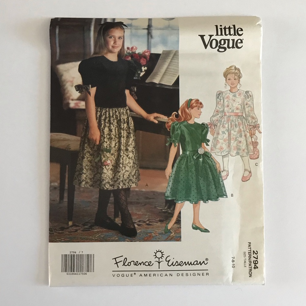 🧵3for12🧵 VTG Little Vogue Pattern 2974 Girl’s Dress